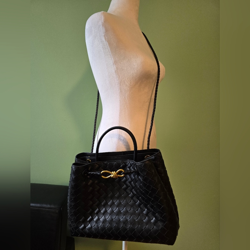Black Woven Tote Bag - Picture 10 of 12